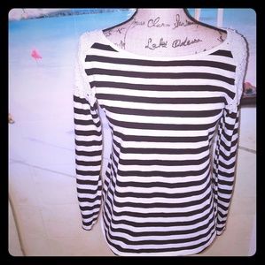 Ann Taylor  Long Sleeve Striped Shirt